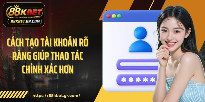 Cách tạo tài khoản rõ ràng giúp thao tác chính xác hơn