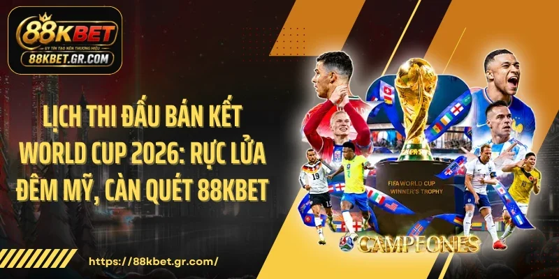 Lịch Thi Đấu Bán Kết World Cup 2026: Rực Lửa Đêm Mỹ, Càn Quét 88KBET
